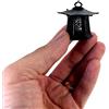 Generic Lanterna stile Giapponese per presepi e diorami con microlampada led 12v - DL101 (2,5x2 cm, Nero + led bianco rosso)
