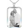 WERWAES Collana con Foto Personalizzata, Collana Personalizzata in Cristallo, Ciondolo con Immagine Custom, Regalo per Mamma, Moglie, Fidanzata, Sorella, Compleanni e San Valentino (Square)