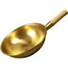 LRTYZBD Padella wok in rame pentola in rame con manico in legno ispessito padella in ottone padella da cucina wok fornello in rame - 32 cm