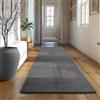 SIMPEX Tappeto Runner Grigio 80x250 cm Tappeto Lavabile a Pelo Corto, Antiscivolo e Morbido, Design Monocromatico Moderno per Camera da Letto, Cucina e Corridoio