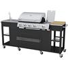 vidaXL Barbecue Esterno Cucina a Gas Completa Acciaio 4 Bruciatori con Ruote