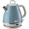 Ariete Bollitore Vintage 2868, Bollitore Elettrico con Base Cordless a 360°, Spegnimento Automatico, Capacità 1 L, Acciaio Inossidabile, 1600W, Celeste