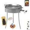 COMBOI Paellero gas butano 40 cm, paellera 46 cm, kit bruciatore, regolatore, tubo, treppiedi, paravento, livello, grembiule, libro ricette digitale