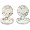 Generic Set 2 Pezzi Piatti Profondi Gatti Edo Giappone - Ø19,5 cm - Porcellana Ceramica - Grandi Piatti da Pranzo e Colazione - Stile Giapponese