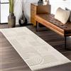 Teppium Tappeto Soggiorno Stile Scandinavo Boho Con Effetto Alto-Basso, Decorativo e Facile da Curare, Crema 80 x 250 cm