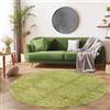 SIMPEX Tappeto pelo lungo, Unicolor - Monocroma, Tappeto Verde, 160 cm Rotondo, Tappeti in stile moderno, soggiorno