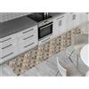 BIANCHERIAWEB Tappeto Passatoia Cucina Antiscivolo Sottolavello Digitale Dis. Maiolica Marrone 50x280 Marrone