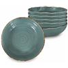 ARCA, Servizio di Piatti, Set di 6 Piatti Fondi, Realizzati in Melamina, Set per la Tavola, Colore Fango, Collezione Tierra, 20x4 cm