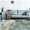 KeletiRug Tappeto Moderno Salotto Pelo Corto Tappeto Lavabile Tappeti Home Decorate Tappeti Home Morbida Carpets Inchiostro e lavaggio astratto blu e giallo,160 X 230 cm