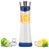 bremermann Caraffa in vetro Carola con base in silicone, coperchio smontabile, 1 litro (blu)