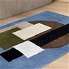 Mirabello CARRARA Tappeto Bagno in Spugna Brooklyn Blu Disegno Geometrico con Antiscivolo e di Varie Misure