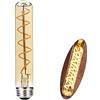 BAISHICHENG 1 pezzi T30 E27 Lampadine LED Tubolari,185mm Lampada Decorativa Vintage Edison Retrò 4W(Sostituzione Lampadina Alogena Vite 40W)Bianco Caldo 2700K T30 LED Filamento Lampadine Dimmerabile