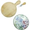 Brandani 51247 TAGLIERE FLORA PORCELLANA CON 1 COLTELLO FORMAGGIO,INOX, ø 20,5x29,5