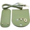 getuse Set di tessitura per borse in pelle PU fai da te con fondo borsa all'uncinetto, tracolla regolabile da 66 cm e patta per borsa a tracolla, tote, artigianato (verde chiaro)