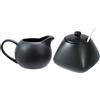 RockTrend Set da caffè in ceramica semplice, nero, brocca e zuccheriera