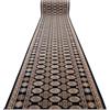rugsx NAIN Passatoia - Tappeto di lana con motivo a rosette in Blu Scuro & Beige - Elegante tappeto orientale per corridoio e soggiorno 80x350 cm