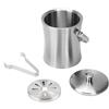 Greensen Secchiello per il Ghiaccio con Coperchio Pinze e Filtro 1L Secchio Termico Ghiaccio in Acciaio Inossidabile Secchiello Portaghiaccio per Bottiglie 15 x 12 x 14 cm