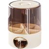 Lioaeust Secchio portaoggetti, dispenser per cereali, girevole a 360 gradi, a 6 griglie, per alimenti secchi, contenitore per cereali per cucina e casa (crema, grande)