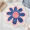 YongXinMY Tappetino da bagno rotondo con motivo floreale, in morbida microfibra, antiscivolo, lavabile, in peluche, per bagno, camera da letto, soggiorno, tappeto spesso con accenti spessi (#07, 80 cm