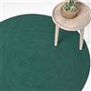 Homescapes - Tappeto rotondo artigianale in tessuto piatto in cotone, per la camera o il salotto, 120 cm, verde inglese