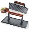 Bellemain Pressa rettangolare per bacon, resistente pressa per griglia in ghisa per pancetta, bistecca e panini perfettamente scottati | Distribuzione del peso equalizzata
