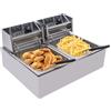 Legwfdthy Grande capacità in acciaio inox friggitrice elettrica friggitrice elettrica forno grasso temperatura regolabile doppia friggitrice separatore di scorie sonda prescissione riscaldamento rapido per