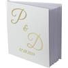 Happenings Libro degli ospiti personalizzabile,testo personalizzato su libro dei desideri,per matrimonio,compleanno,anniversario,ideale per cabina fotografica,laminato oro (pagine bianche-bianche)