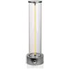 maolo Lampada LED da Tavolo Ricaricabile 2200K | Effetto Respiro, Filamento Magnetico, Design Vetro e Metallo | 2 Intensità, USB-C | Atmosfera Calda per Camera, Ristorante, Lounge - Oro o Titanio (Grigio)