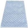 Casatessile Tappeto bagno cotone antiscivolo 60x110 cm. INTRECCIO Assorbente, Soffice, Ecofriendly - AZZURRO