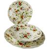 The Royal Family Servizio piatti decoro floreale New Spring Rose 6 posti tavola (18 pezzi) in porcellana di altissima qualità - lucente e resistente - adatto a lavastoviglie e forno - stile inglese