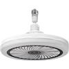 UTTASU Ventilatore da soffitto da 25,4 cm con telecomando, lampadina silenziosa E27 a 3 velocità, timer e temperatura a 3 colori, ventola bianca a risparmio energetico per camera da letto/cucina (C)