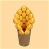 GUYOS Bubble Waffle Model Fake Hongkong Egg Waffles Faux Food Display Rebound Snack Puntelli Belgian Custom Baking 3D Ice Cream-1pc, with paper holder