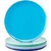 Youngever 9 Pacchi Grandi Piatti di Plastica 25cm, Piatti da Tavola (Colore Costiera)