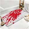 TICKPOT Tappeto da bagno rosso con macchie e schizzi di sangue, extra morbido e assorbente, in microfibra, antiscivolo, tappetino da bagno per pavimento del bagno, vasca e doccia, 40,6 x 61 cm