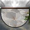 Bioputty Tappeto antiscivolo a semicerchio, lavabile, motivo grigio, tappeto a mezza luna, per interni, ingresso, cucina, camera da letto, decorazione per la casa, 60 x 40 cm
