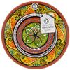 CR CERAMICA RAMBLEÑA CERAMICA RAMBLENA | Piatto decorativo da appendere a parete | Piatto in ceramica | Piatto decorazione mediterranea Giallo-Bianco-Verde | 100% fatto a mano | 35x35x6 cm