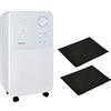 Noaton Deumidificatore e purificatore d'aria Noaton DF 4114 + 2 filtri a carbone C2, max 13,5 L/giorno, per ambienti fino a 25 m²/63 m3, max 180 W, tubo flessibile di scarico, asciugatura biancheria, timer