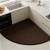 LDZDGD Tappeto da Cucina Angolare Curvo per Area a L, Tappeto Antifatica Imbottito a Forma di Ventaglio, Antiscivolo, Assorbente e Lavabile(Color 2,100 X 100CM)