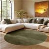 SIMPEX Tappeto Rotondo Verde 160 cm Tappeto a Pelo Corto Lavabile, Rotondo, Antiscivolo e Morbido, Design Monocromatico Moderno per Soggiorno, Camera da Letto, Cucina e Cameretta