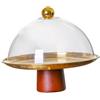 Baoblaze Alzata per torta con coperchio, porta torta, organizer per stoviglie, vassoio per frutta e biscotti con coperchio per negozi, inaugurazione della, Oro 20x18cm