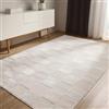 benuta Basic Tappeto salotto Claire - Crema 240x340 cm - Salotto Minimalista stile retrò geometrico - Manutenzione semplice - Compatibile con pavimento riscaldato