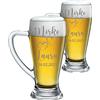 Colorfamily Coppia Boccali da birra Personalizzati Set da 2 Boccali da birra personalizzati con nome e data matrimonio fidanzamento - bicchiere in vetro 38 cl