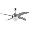 V-TAC Ventilatore LED da Soffitto 15W 3 in 1 con Motore a Corrente Alternata da 60W con Telecomando 4 pale