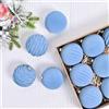 HEBEOT Set di 12 palline in velluto floccato da 8 cm, per albero di Natale, porte, finestre, pareti (blu)