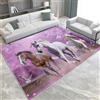 Generic Rosa Viola Tappeto Camera da Letto 140 x 200 cm tre cavalli in corsa Tappeto Salotto Antiscivolo per Soggiorno Camera da Letto Cameretta, Moderno Tappeto Lavabile in Lavatrice