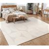 Paco Home Tappeto Salotto Moderno Soggiorno Pelo Corto Motivo Scandinavo Motivo Boho Motivo Geometrico, Dimensione:120x160 cm, Colore:Crema 6