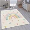 Paco Home Tappeto per bambini cameretta bambine bambini diversi motivi e dimensioni, Dimensione:133x190 cm, Colore:Crema 4