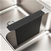 EasyByMall Sottosella in silicone per lavello, tappetino protettivo per lavello da cucina, divisorio resistente al calore, per piano di lavoro del bagno e della cucina (nero)