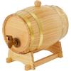 GGbaony Botte di vino da 3 l, 16 x 23,5 cm, in legno di quercia con 1 rubinetto, 1 supporto