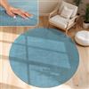 Paco Home Tappeto Moderno e Morbido per Soggiorno a Pelo Corto Lavabile Fluffy Uni Effetto Pelliccia Senza Tempo Elegante Antiscivolo Facile da Pulire, Dimensione:Ø 160 cm tondo, Colore:Turchese